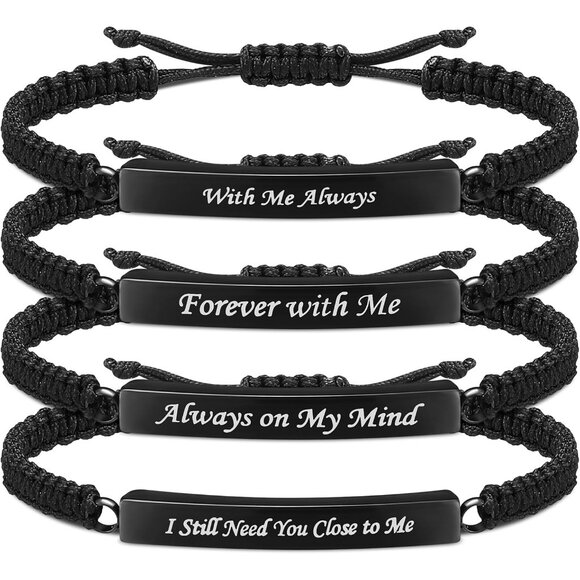 Personalized 4-Pack Cremation Jewelry Bracelets for Memorial Keepsakes - Picture 1 of 6